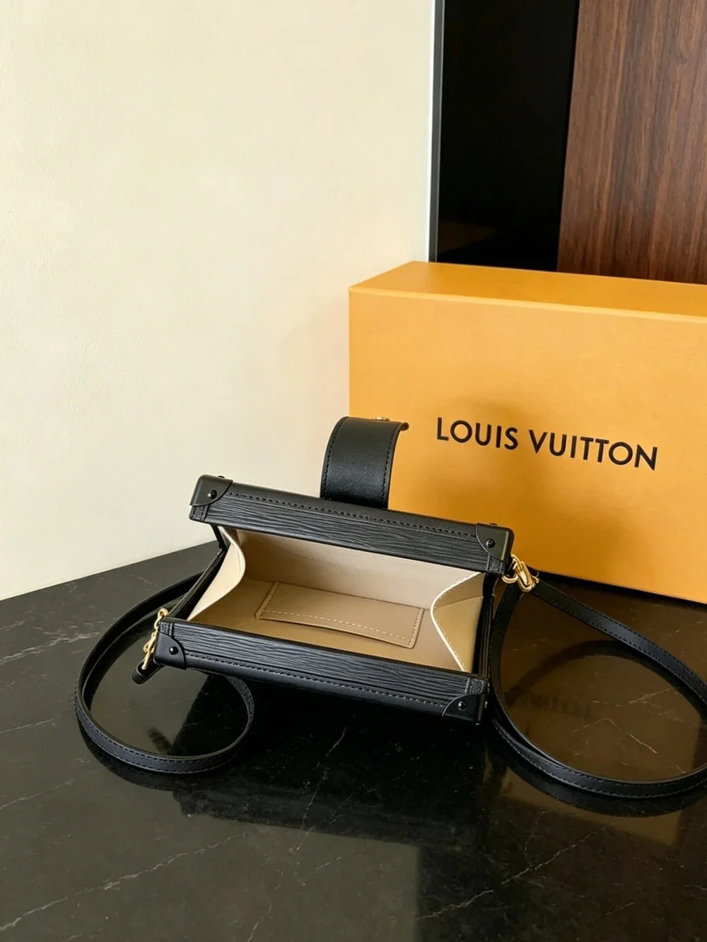 Louis Vuitton Petite Malle Black Epi Leather
